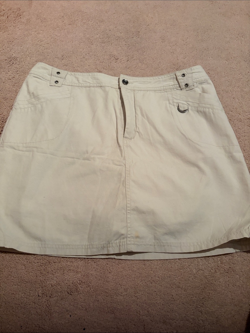 Reitmans Cream Cotton Skort with Utility Details